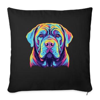 Watercolor Colorful Mastino Napoletano - Sofa pillowcase 17,3'' x 17,3'' (45 x 45 cm) - black - Front