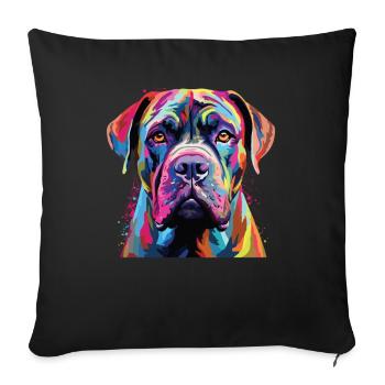 Aquarelle colorée Boerboel - Housse de coussin décorative 45 x 45 cm - noir - Devant