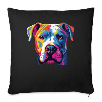 Aquarelle colorée Dogue Argentino - Housse de coussin décorative 45 x 45 cm - noir - Devant
