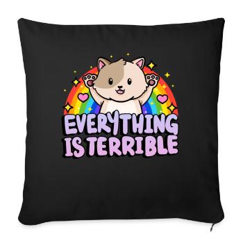 Everything is horrible sarcasm rainbow - Sofa pillowcase 17,3'' x 17,3'' (45 x 45 cm) - black - Front