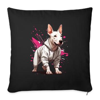 Bull Terrier Streetwear Jogging Aesthetic Fitness - Sofa pillowcase 17,3'' x 17,3'' (45 x 45 cm) - black - Front
