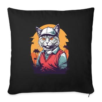 Chats Golfeur Golfeur Streetwear Design - Housse de coussin décorative 45 x 45 cm - noir - Devant