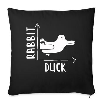 Wittgensteins Rabbit Duck Illusion - Sofa pillowcase 17,3'' x 17,3'' (45 x 45 cm) - black - Front