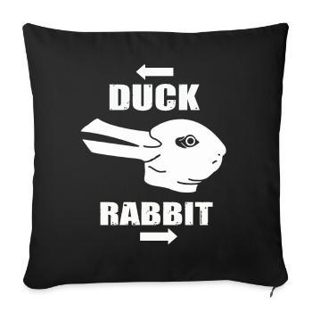 Wittgenstein lapin canard illusion - Housse de coussin décorative 45 x 45 cm - noir - Devant