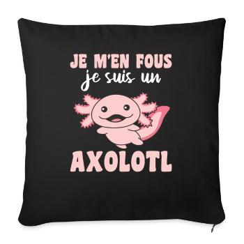 Je m’en fous je suis un axolotl - sweet axolotl - Housse de coussin décorative 45 x 45 cm - noir - Devant