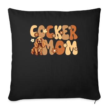 Cocker Spaniel Groovy Cocker Mom - Sofakissenbezug 45 x 45 cm - Schwarz - Vorne