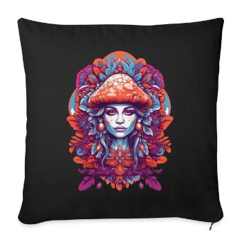 Feather Mandala Spiritual Design Dream Catcher - Sofa pillowcase 17,3'' x 17,3'' (45 x 45 cm) - black - Front