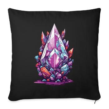 Ästhetische Mineralien Geoden Gestein Streetwear - Sofakissenbezug 45 x 45 cm - Schwarz - Vorne
