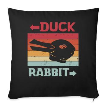 Wittgensteins Rabbit Duck Illusion - Sofa pillowcase 17,3'' x 17,3'' (45 x 45 cm) - black - Front