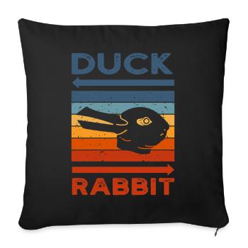 Wittgensteins Rabbit Duck Illusion - Sofa pillowcase 17,3'' x 17,3'' (45 x 45 cm) - black - Front