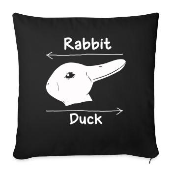 Wittgenstein lapin canard illusion - Housse de coussin décorative 45 x 45 cm - noir - Devant