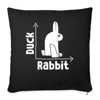 Wittgenstein lapin canard illusion - Housse de coussin décorative 45 x 45 cm - noir - Devant