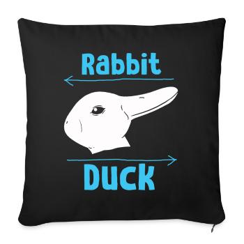 Wittgensteins Rabbit Duck Illusion - Sofa pillowcase 17,3'' x 17,3'' (45 x 45 cm) - black - Front