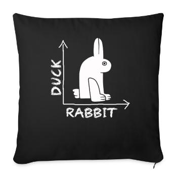 Wittgenstein lapin canard illusion - Housse de coussin décorative 45 x 45 cm - noir - Devant
