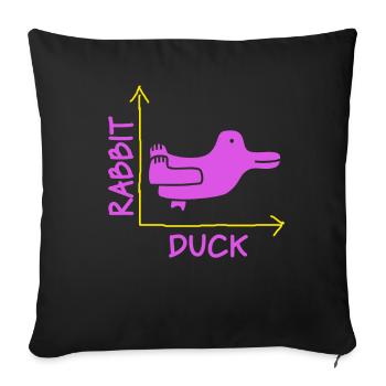 Wittgenstein lapin canard illusion - Housse de coussin décorative 45 x 45 cm - noir - Devant