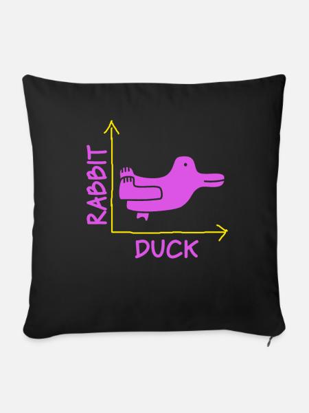Wittgensteins Hasen-Enten-Illusion - Sofakissenbezug 45 x 45 cm - Schwarz