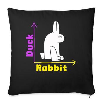 Wittgensteins Rabbit Duck Illusion - Sofa pillowcase 17,3'' x 17,3'' (45 x 45 cm) - black - Front
