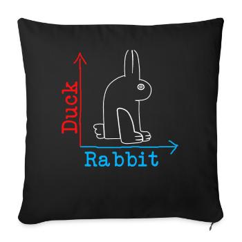 Wittgensteins Rabbit Duck Illusion - Sofa pillowcase 17,3'' x 17,3'' (45 x 45 cm) - black - Front