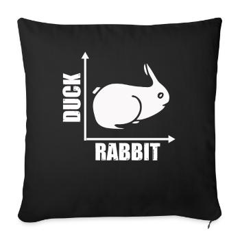 Wittgensteins Rabbit Duck Illusion - Sofa pillowcase 17,3'' x 17,3'' (45 x 45 cm) - black - Front