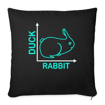 Wittgensteins Rabbit Duck Illusion - Sofa pillowcase 17,3'' x 17,3'' (45 x 45 cm) - black - Front