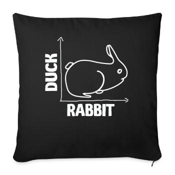 Wittgenstein lapin canard illusion - Housse de coussin décorative 45 x 45 cm - noir - Devant