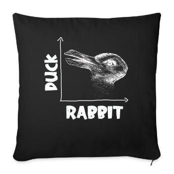 Wittgenstein lapin canard illusion - Housse de coussin décorative 45 x 45 cm - noir - Devant