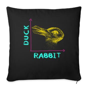 Wittgensteins Rabbit Duck Illusion - Sofa pillowcase 17,3'' x 17,3'' (45 x 45 cm) - black - Front