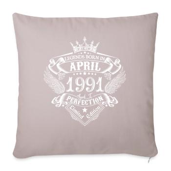Avril 1991 anniversaire avril 1991 avril cadeau - Housse de coussin décorative 45 x 45 cm - taupe clair - Devant