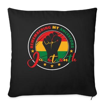 Juneteenth Remembering My Ancestors - Sofa pillowcase 17,3'' x 17,3'' (45 x 45 cm) - black - Front