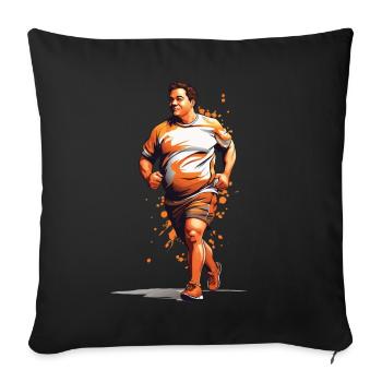 Fun streetwear jogging & aesthetic fitness - Sofa pillowcase 17,3'' x 17,3'' (45 x 45 cm) - black - Front