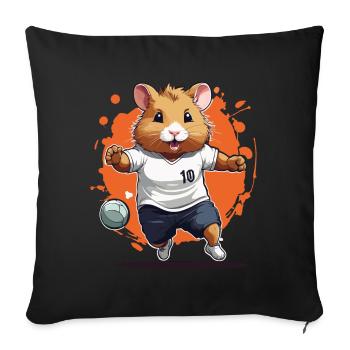 Handball Player Hamster Streetwear Iconic Style - Sofa pillowcase 17,3'' x 17,3'' (45 x 45 cm) - black - Front