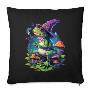 Magic Frog Psychedelic Art Music Festival - Sofa pillowcase 17,3'' x 17,3'' (45 x 45 cm) - black - Front