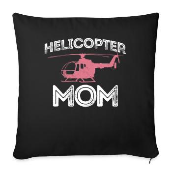 Hélicoptère Parents Drôle Hélicoptère Maman - Housse de coussin décorative 45 x 45 cm - noir - Devant