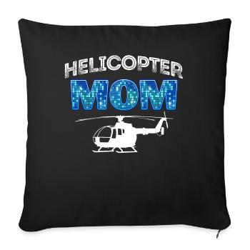 Hélicoptère Parents Drôle Hélicoptère Maman - Housse de coussin décorative 45 x 45 cm - noir - Devant