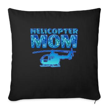 Hélicoptère Parents Drôle Hélicoptère Maman - Housse de coussin décorative 45 x 45 cm - noir - Devant