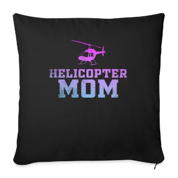 Hélicoptère Parents Drôle Hélicoptère Maman - Housse de coussin décorative 45 x 45 cm - noir - Devant