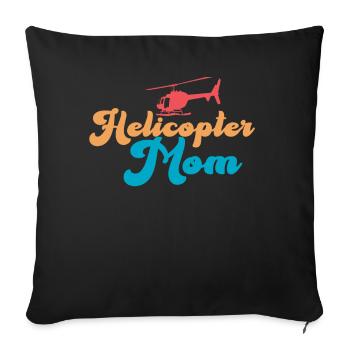 Hélicoptère Parents Drôle Hélicoptère Maman - Housse de coussin décorative 45 x 45 cm - noir - Devant