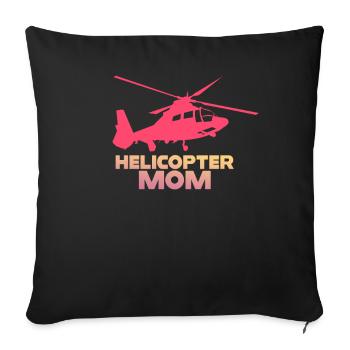 Hélicoptère Parents Drôle Hélicoptère Maman - Housse de coussin décorative 45 x 45 cm - noir - Devant