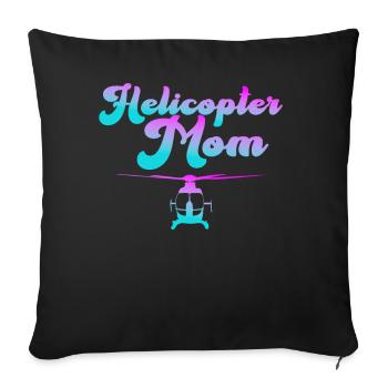 Hélicoptère Parents Drôle Hélicoptère Maman - Housse de coussin décorative 45 x 45 cm - noir - Devant