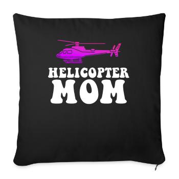 Hélicoptère Parents Drôle Hélicoptère Maman - Housse de coussin décorative 45 x 45 cm - noir - Devant