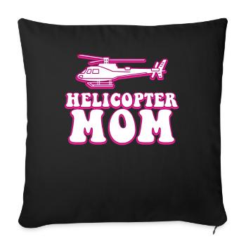 Hélicoptère Parents Drôle Hélicoptère Maman - Housse de coussin décorative 45 x 45 cm - noir - Devant