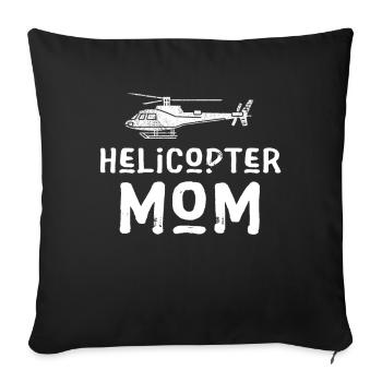 Hélicoptère Parents Drôle Hélicoptère Maman - Housse de coussin décorative 45 x 45 cm - noir - Devant