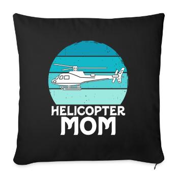 Hélicoptère Parents Drôle Hélicoptère Maman - Housse de coussin décorative 45 x 45 cm - noir - Devant