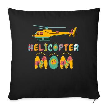 Hélicoptère Parents Drôle Hélicoptère Maman - Housse de coussin décorative 45 x 45 cm - noir - Devant