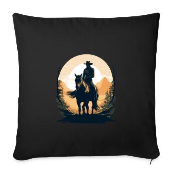 Aesthetic Horse Rider Streetwear Iconic - Sofa pillowcase 17,3'' x 17,3'' (45 x 45 cm) - black - Front