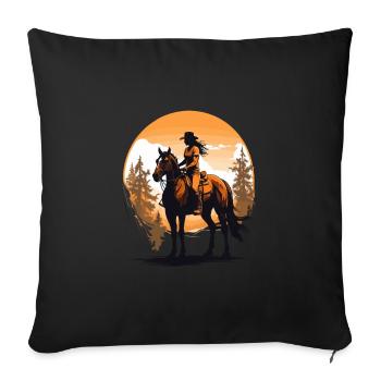Aesthetic Horses Iconic Rider Design - Sofa pillowcase 17,3'' x 17,3'' (45 x 45 cm) - black - Front