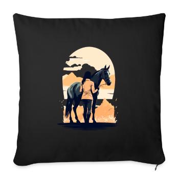 Ästhetische Pferde Reiter Ikonisches Streetwear - Sofakissenbezug 45 x 45 cm - Schwarz - Vorne