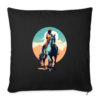 Aesthetic Horses Iconic Design Riders - Sofa pillowcase 17,3'' x 17,3'' (45 x 45 cm) - black - Front