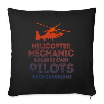 Helicopter Mechanic Guardian Pride - Sofa pillowcase 17,3'' x 17,3'' (45 x 45 cm) - black - Front