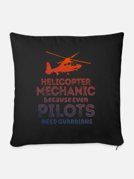 Hubschrauber-Mechaniker Wächter-Stolz - Sofakissenbezug 45 x 45 cm - Schwarz